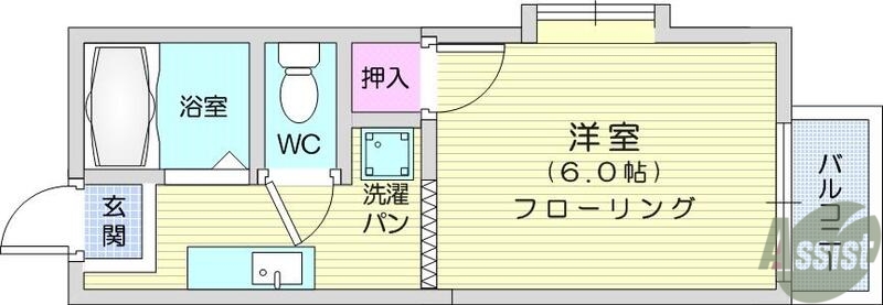 仙台市太白区鹿野本町のアパートの間取り