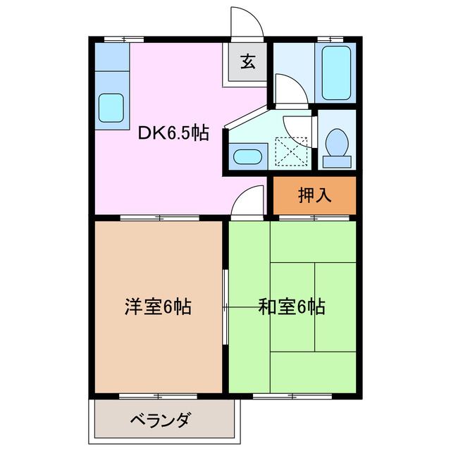 桑名市大字和泉のアパートの間取り