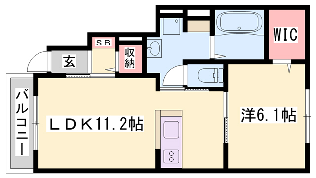 フェリア福新Aの間取り