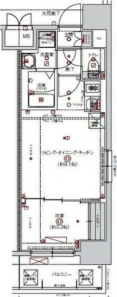 【名古屋市北区山田のマンションの間取り】