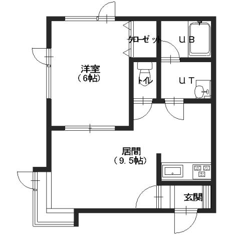 北斗市七重浜のアパートの間取り