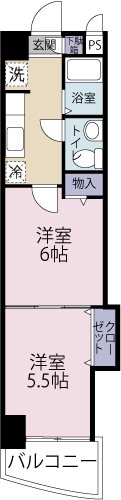 北九州市小倉北区三萩野のマンションの間取り