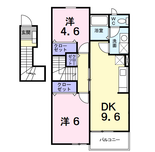 甲斐市竜王新町のアパートの間取り