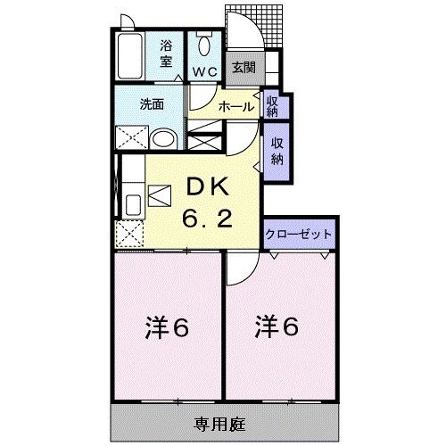 柳川市三橋町柳河のアパートの間取り