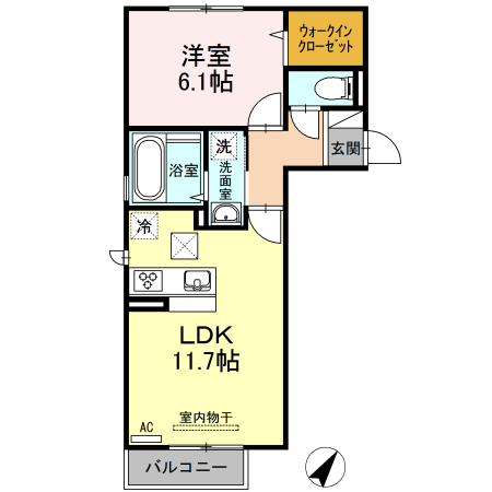 広島市安佐南区伴東のアパートの間取り