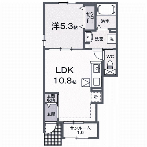 高崎市吉井町吉井川のアパートの間取り