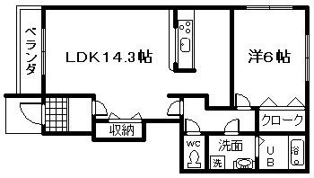 泉佐野市日根野のアパートの間取り