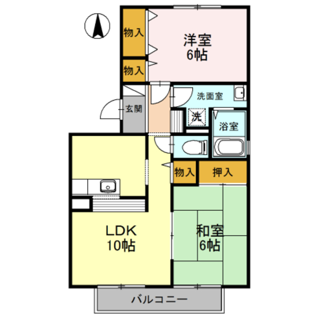 フレンドコーポ　B棟の間取り