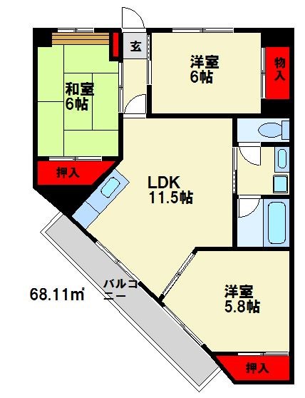 第2ピア博多南の間取り