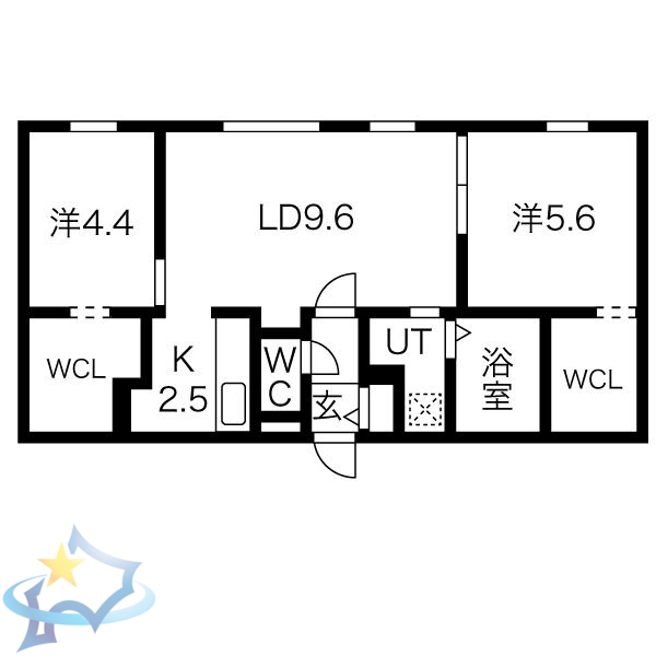 【札幌市西区山の手二条のマンションの間取り】