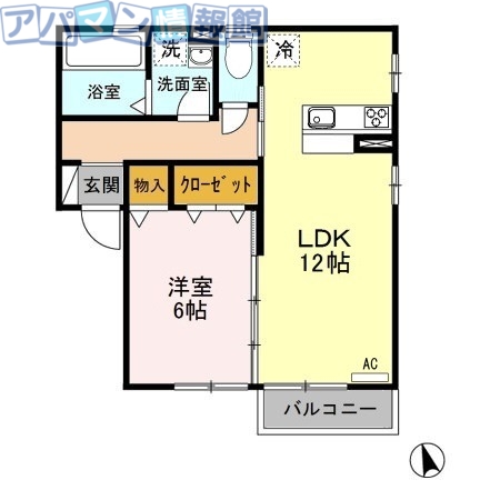 新潟市江南区元町のアパートの間取り