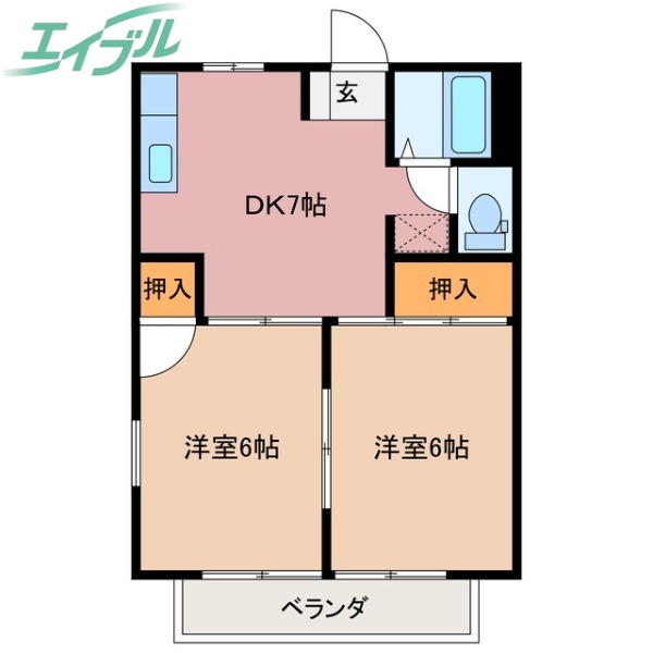 メゾン二見Ｂ棟の間取り