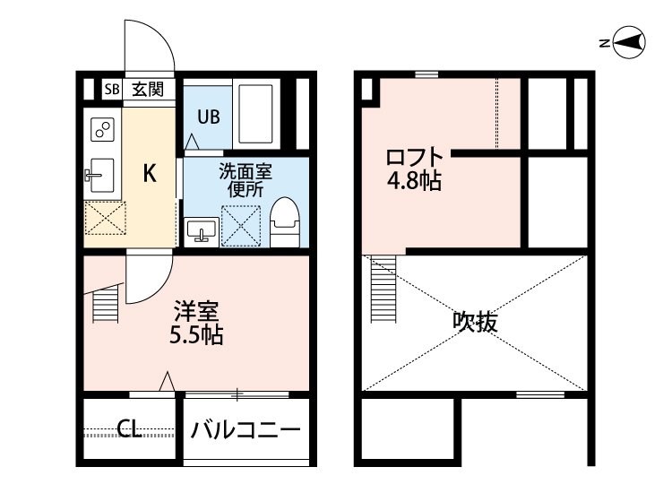 名古屋市中村区日ノ宮町のアパートの間取り