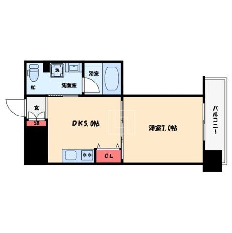 大阪市中央区石町のマンションの間取り