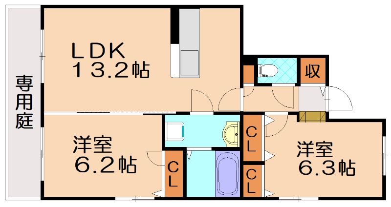 大野城市大池のマンションの間取り