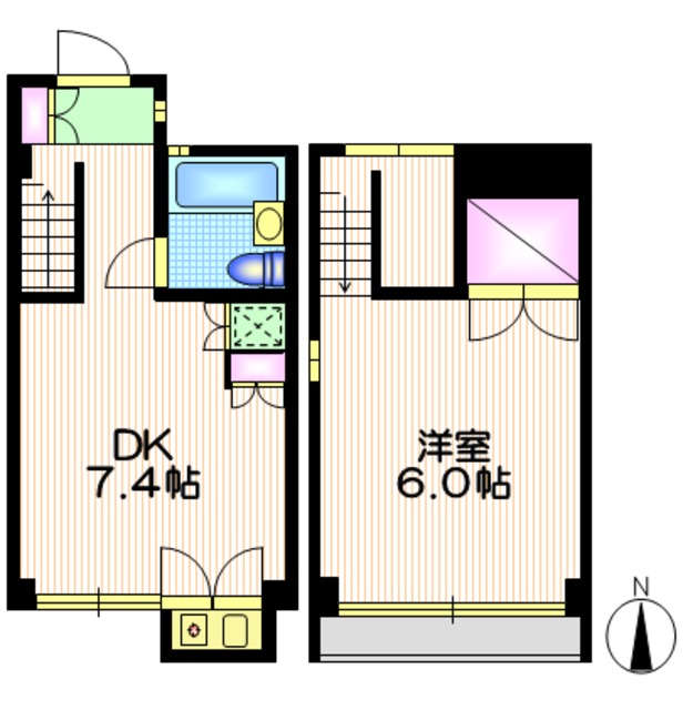 世田谷区用賀のマンションの間取り