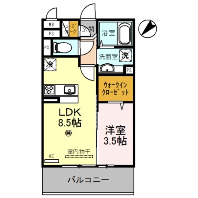 和歌山市野崎のアパートの間取り