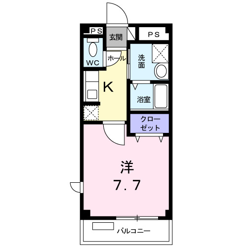 【倉吉市上井のアパートの間取り】