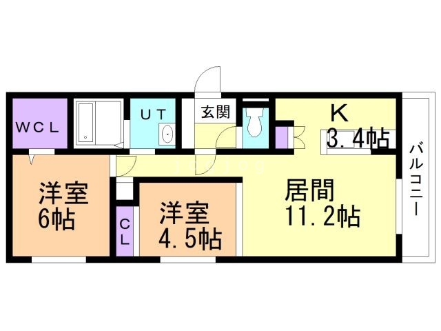 札幌市白石区菊水六条のマンションの間取り