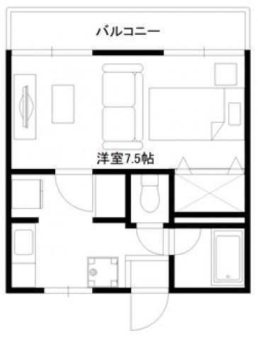 朝霞市根岸台のアパートの間取り