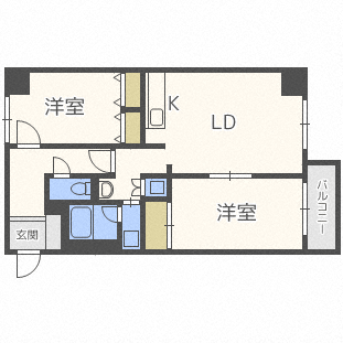 【札幌市西区二十四軒三条のマンションの間取り】