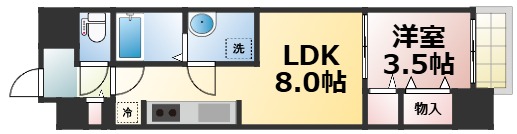 地下鉄千日前線 南巽駅 徒歩6分 12階建 築3年の間取り写真