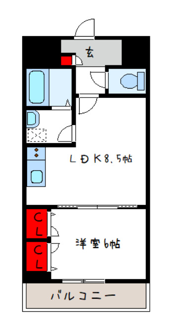 ＪＲ関西本線 加美駅 徒歩4分 6階建 築21年の間取り写真