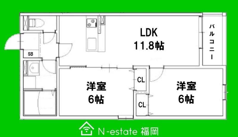 地下鉄空港線 室見駅 徒歩13分 3階建 築3年の間取り写真