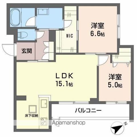 水島臨海鉄道 球場前駅 徒歩14分 3階建 築3年の間取り写真
