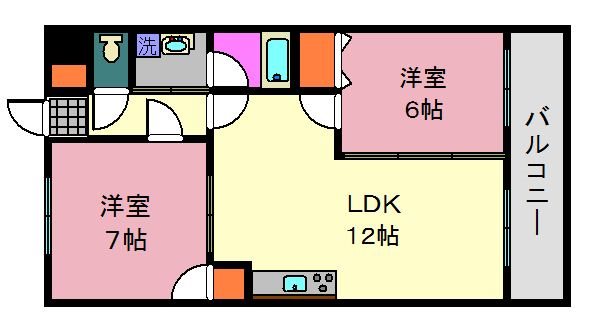 鹿児島市下荒田のマンションの間取り