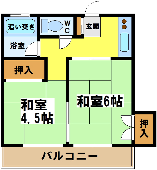 狛江市西野川のアパートの間取り