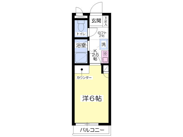 松山市古川北のアパートの間取り