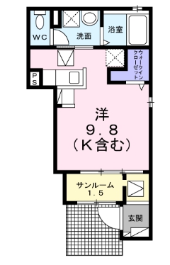 名古屋市南区赤坪町のアパートの間取り