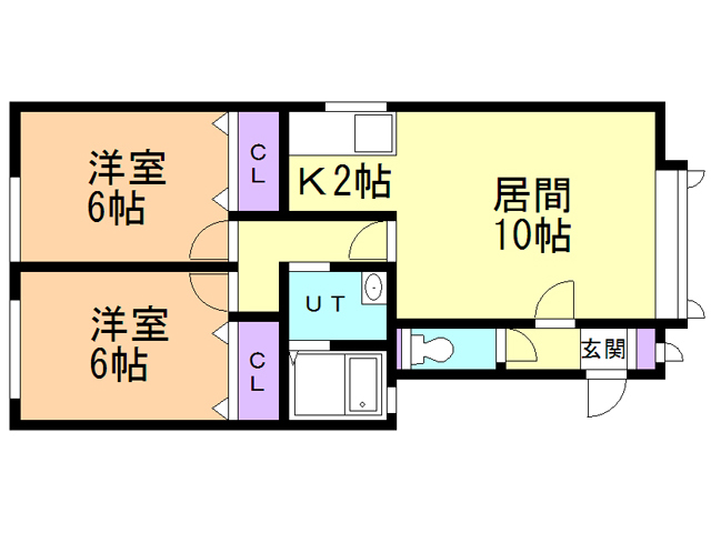 函館市深堀町のアパートの間取り