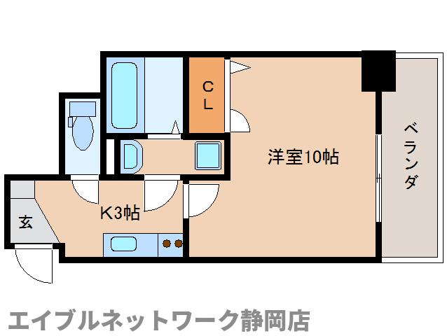 静岡市葵区吉野町のマンションの間取り