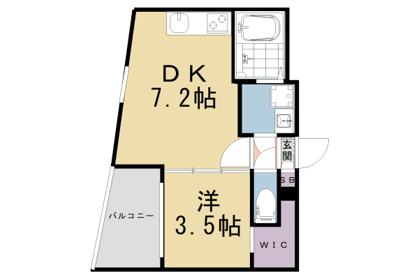 京都市南区西九条唐戸町のマンションの間取り