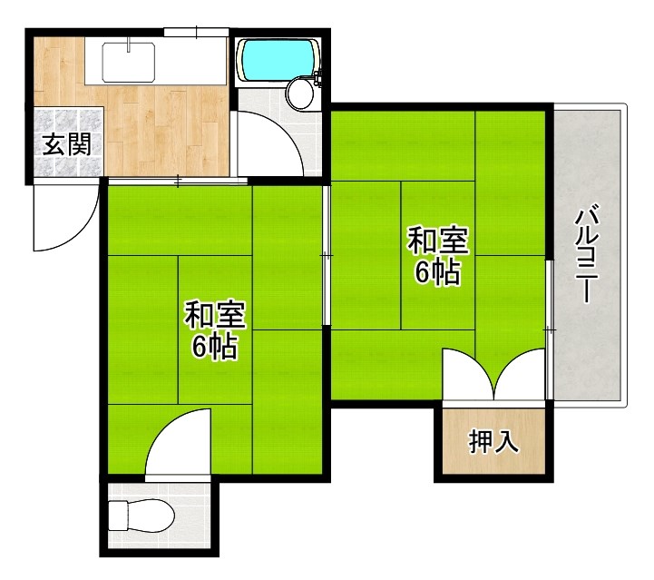 シャルマン三栗　Ｂ棟の間取り