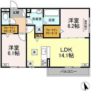 仮)D-ROOM岐阜市福光東PJ　A棟の間取り