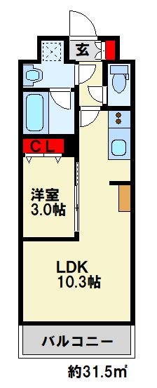 北九州市八幡西区陣原のマンションの間取り