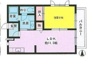 【芦屋市春日町のアパートの間取り】