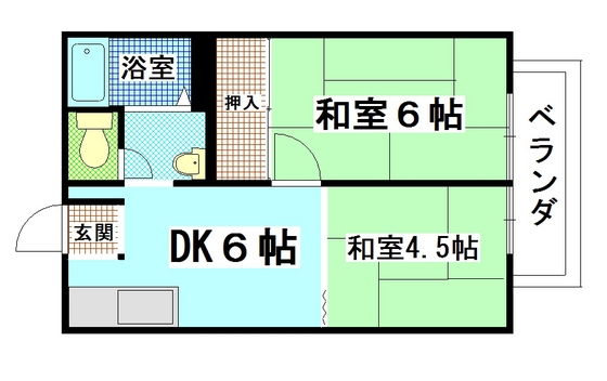 廿日市市塩屋のアパートの間取り