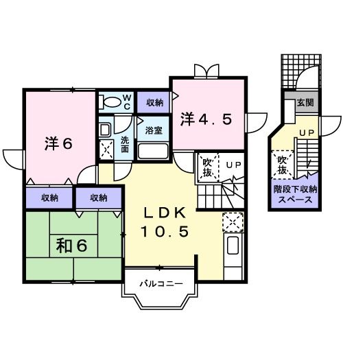 福島市飯坂町湯野のアパートの間取り