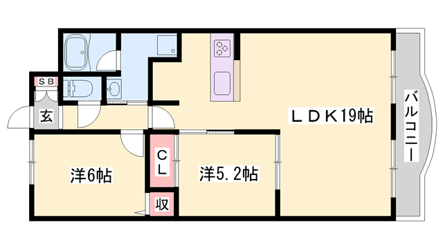 手柄アートスカイハイツの間取り