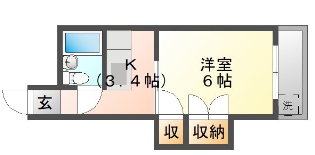 広島市西区中広町のマンションの間取り