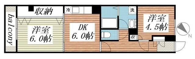 松戸市竹ケ花西町のマンションの間取り