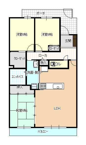 サーパス上天神町の間取り