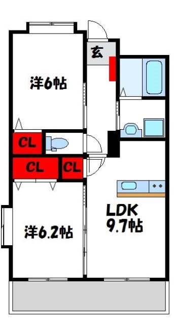 東福間駅前バモスの間取り