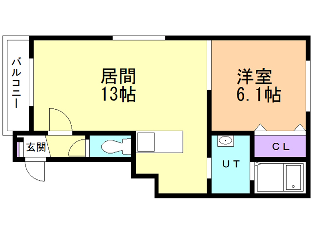 函館市千歳町のマンションの間取り