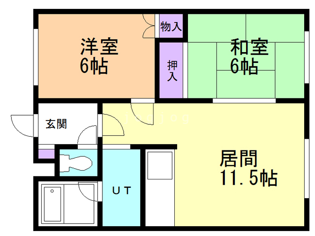 札幌市厚別区厚別西四条のアパートの間取り