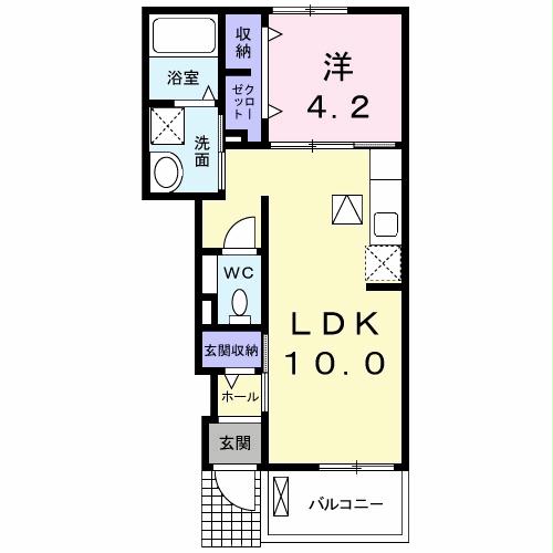 前橋市箱田町のアパートの間取り